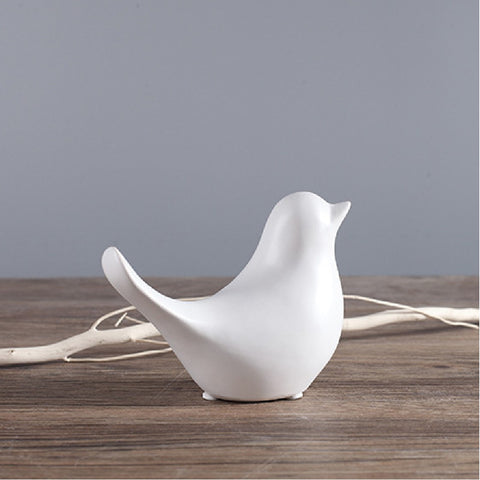 Ceramic Bird Figurine Set (Black & White)