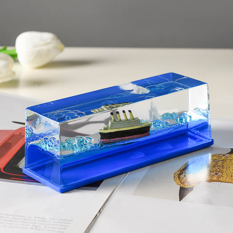 Glass Paperweight Cruise Ship - Titanic