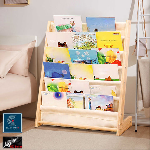 6-Tiers Wooden Bookshelf Kid Book Storage Shelves Storytime Book shelf