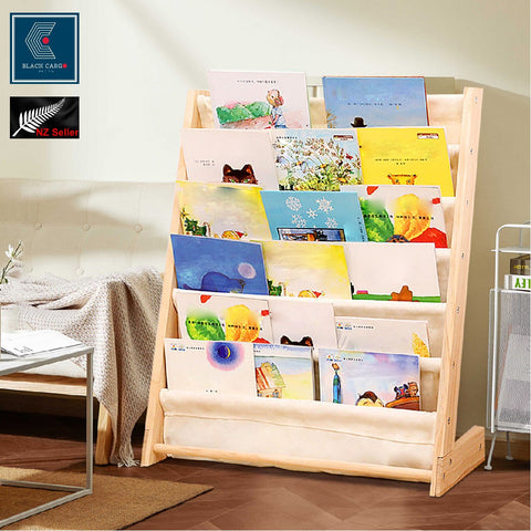 6-Tiers Wooden Bookshelf Kid Book Storage Shelves Storytime Book shelf