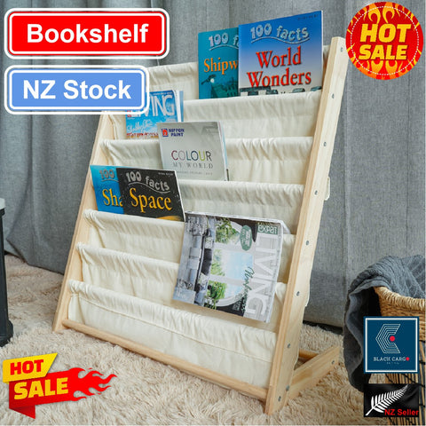 6-Tiers Wooden Bookshelf Kid Book Storage Shelves Storytime Book shelf