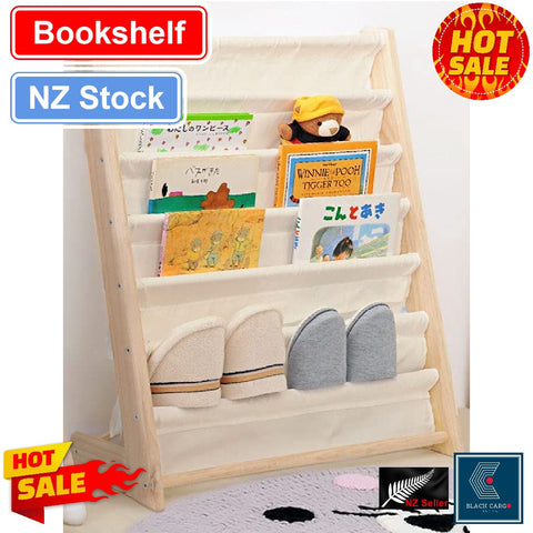 6-Tiers Wooden Bookshelf Kid Book Storage Shelves Storytime Book shelf