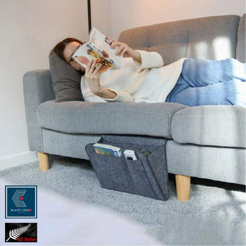 Bedside Storage Pouch Bag Couch Organizer Tray Armchairs Table Storage Bag Felt - Referdeal