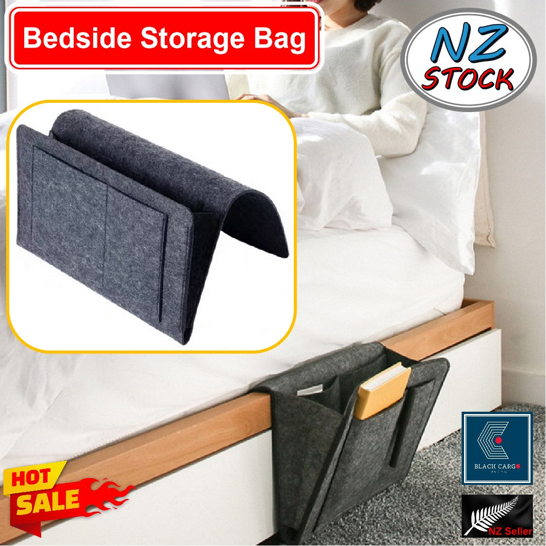 Bedside Storage Pouch Bag Couch Organizer Tray Armchairs Table Storage Bag Felt - Referdeal