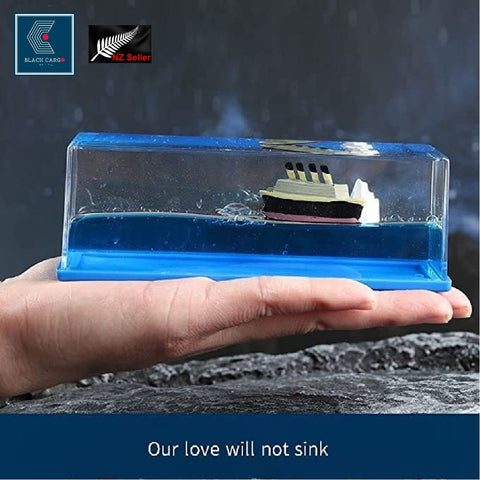 Glass Paperweight Cruise Ship - Titanic