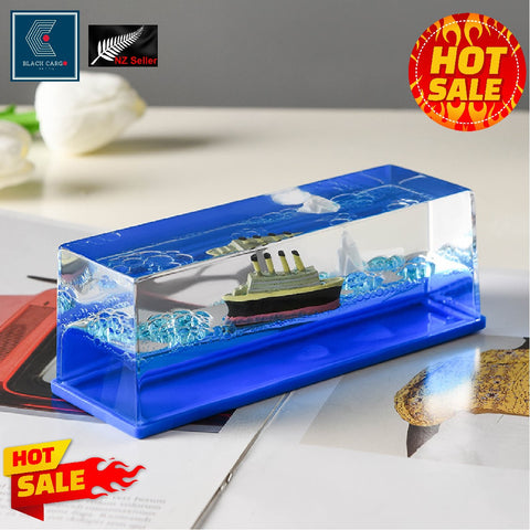 Glass Paperweight Cruise Ship - Titanic