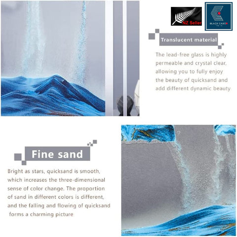 Moving Sand Art Picture 3D Deep Sea Sandscape in Motion Glass Frame