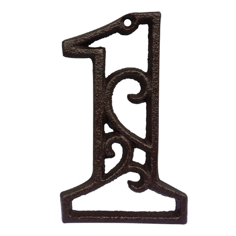 Vintage Solid Cast Iron 4.5inch House Numbers Letter Box Numbers-Number 1