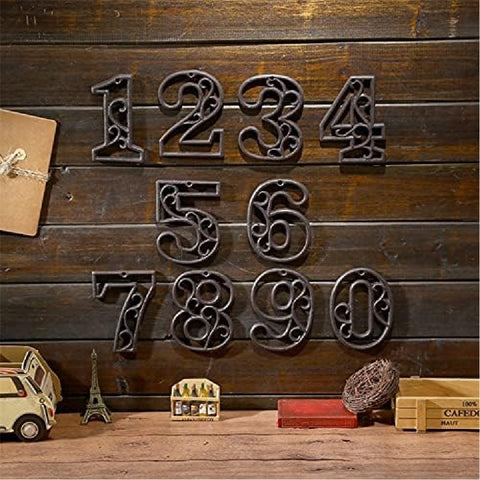 Vintage Solid Cast Iron 4.5inch House Numbers Letter Box Numbers-Number 0