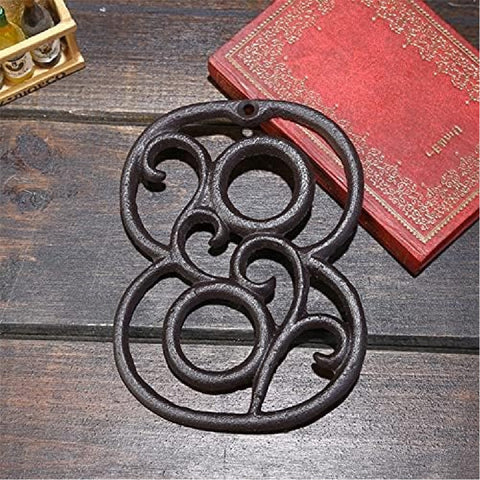 Vintage Solid Cast Iron 4.5inch House Numbers Letter Box Numbers-Number 0