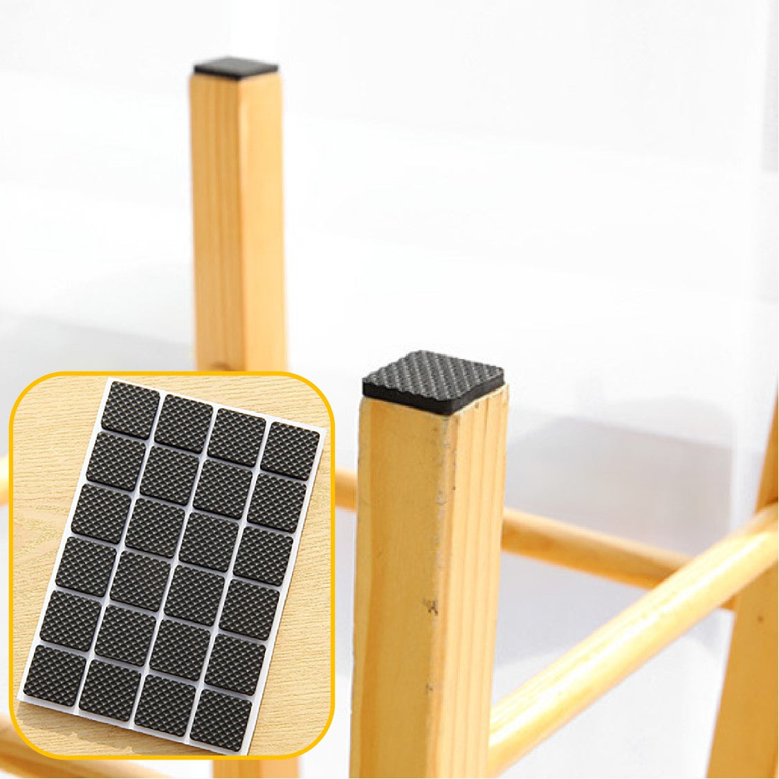 Table Foot Sticker Protector 48Pcs Dining table Chairs Desk Leg Floor Protector rubber Pad Feet Ant ...