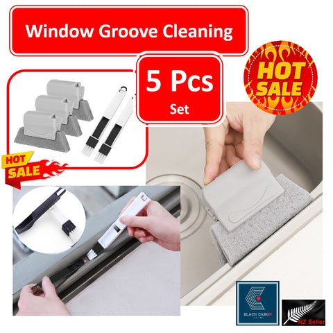 5Pcs Multi-Purpose Scrub Brush Set Clean Corners Tile Shower Window Door Track