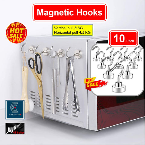 10Pack 8kg Magnetic Hooks Neodymium Magnet Hooks for Hanging