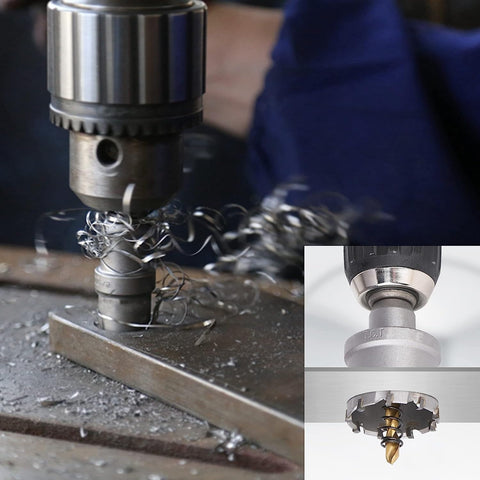 6Pcs Hole Saw Kit for Metal Tungsten Carbide Tipped Hole Saw Set Cutting 22-65mm