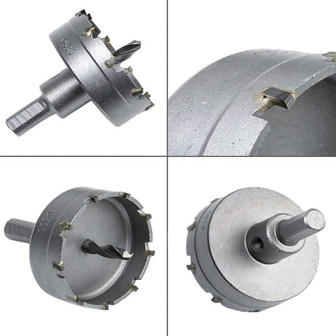 6Pcs Hole Saw Kit for Metal Tungsten Carbide Tipped Hole Saw Set Cutting 22-65mm