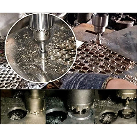 6Pcs Hole Saw Kit for Metal Tungsten Carbide Tipped Hole Saw Set Cutting 22-65mm
