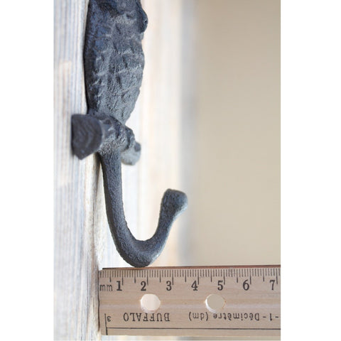 Vintage Metal Wall Mount Hook Key Holder Coat Hat Hanger Rustic Cast Iron - Owl