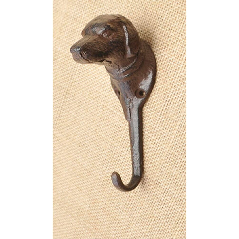 Vintage Metal Wall Mount Hook Key Holder Coat Hat Hanger Rustic Cast Iron - Dog