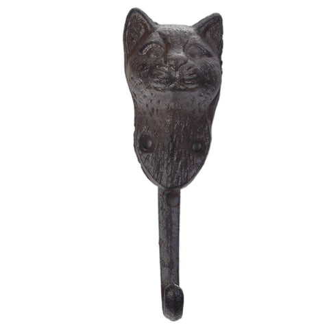 Vintage Metal Wall Mount Hook Key Holder Coat Hat Hanger Rustic Cast Iron - Cat