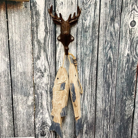 Vintage Cast Iron Deer Head Hook Heavy Duty Wall Mount Hook Key Holder Coat Rack