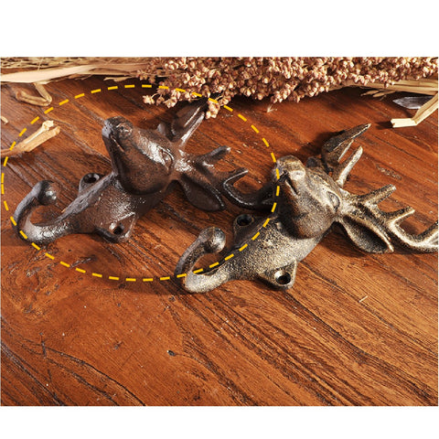 Vintage Cast Iron Deer Head Hook Heavy Duty Wall Mount Hook Key Holder Coat Rack