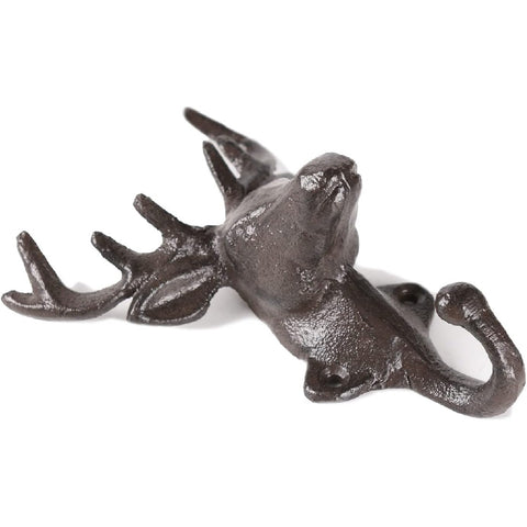 Vintage Cast Iron Deer Head Hook Heavy Duty Wall Mount Hook Key Holder Coat Rack