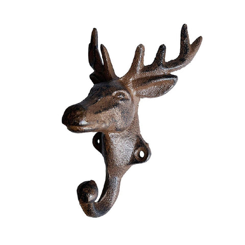 Vintage Cast Iron Deer Head Hook Heavy Duty Wall Mount Hook Key Holder Coat Rack