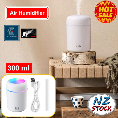 Portable Mini Air Humidifier Air Diffuser 300ml Large Capacity USB Powered Mute