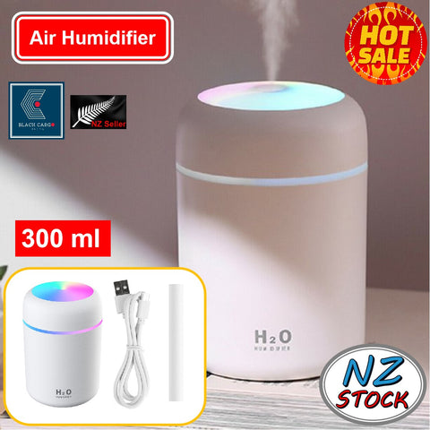 Portable Mini Air Humidifier Air Diffuser 300ml Large Capacity USB Powered Mute