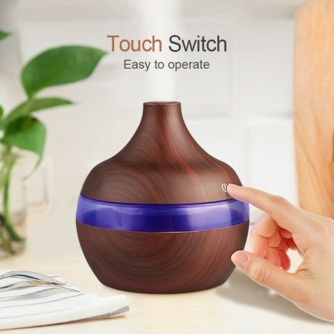 USB Rechargeable 300ML Air Humidifier & Mist Maker Essential Oil Diffuser - Dark