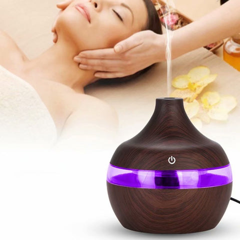 USB Rechargeable 300ML Air Humidifier & Mist Maker Essential Oil Diffuser - Dark