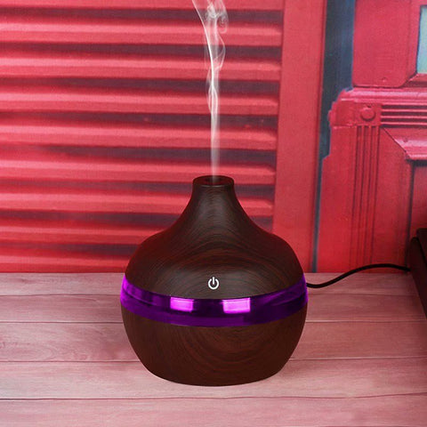 USB Rechargeable 300ML Air Humidifier & Mist Maker Essential Oil Diffuser - Dark