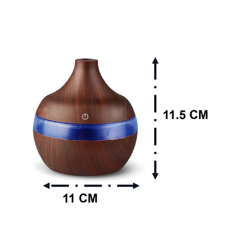 USB Rechargeable 300ML Air Humidifier & Mist Maker Essential Oil Diffuser - Dark