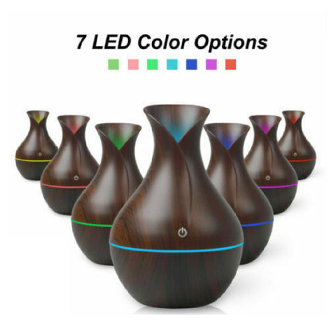 Ultrasonic Air Humidifier Essential Aroma Oil Purifier 130 ML USB LED 7-Colors - Dark