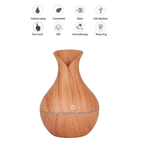 Ultrasonic Air Humidifier Essential Aroma Oil Purifier 130 ML USB LED 7-Colors - Dark