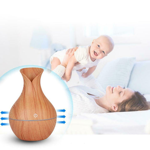 Ultrasonic Air Humidifier Essential Aroma Oil Purifier 130 ML USB LED 7-Colors - Dark