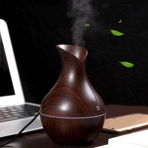 Ultrasonic Air Humidifier Essential Aroma Oil Purifier 130 ML USB LED 7-Colors - Dark