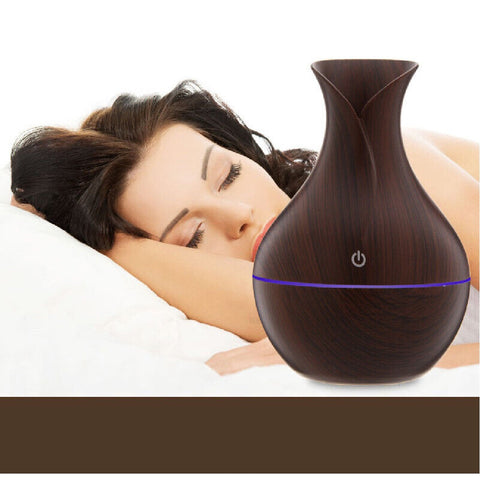 Ultrasonic Air Humidifier Essential Aroma Oil Purifier 130 ML USB LED 7-Colors - Dark