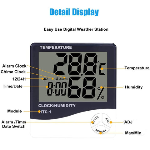 Digital LED Humidity Meter Thermometer Humidity Monitor