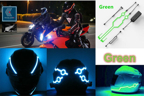 Motorcycle helmet Light Strip Night Riding Signal Strip Light -  Green