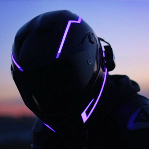 Motorcycle helmet Light Strip Night Riding Signal Strip Light - Purple