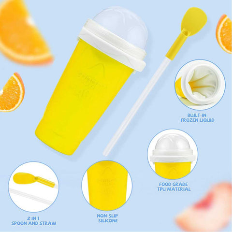 Slushy Maker Cup DIY Magic Quick Frozen Smoothies Cup - Yellow