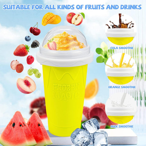 Slushy Maker Cup DIY Magic Quick Frozen Smoothies Cup - Yellow
