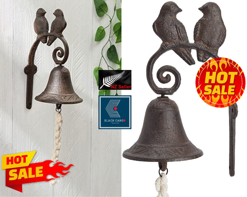 Cast Iron Door Bell Garden Ornament Sculptures Bird - Referdeal