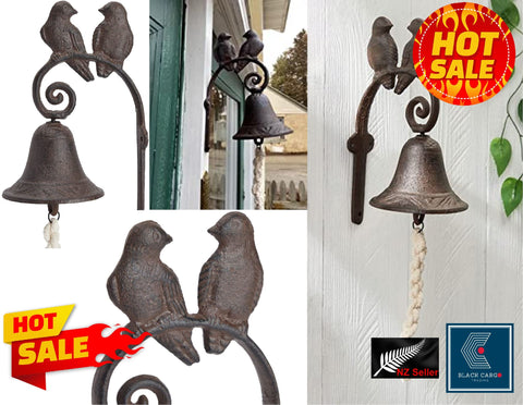 Cast Iron Door Bell Garden Ornament Sculptures Bird - Referdeal