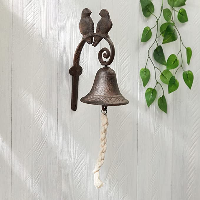 Cast Iron Door Bell Garden Ornament Sculptures Bird - Referdeal