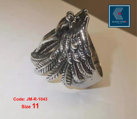 Men's Ring Gothic Cross Guardian Angel Wings Vintage Ring Jewellery Size 11