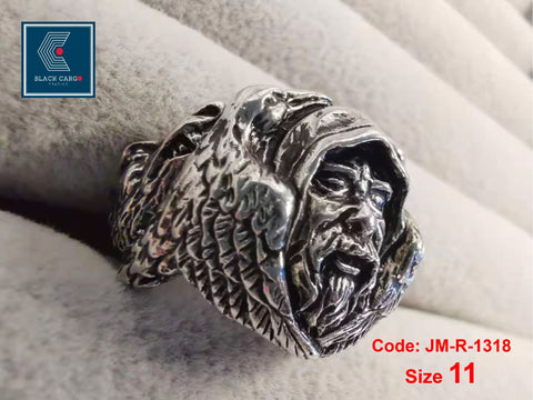 Men's Ring Norse Mythology Vintage Style Viking Wolf Amulet Jewellery Size 11