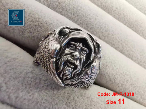 Men's Ring Norse Mythology Vintage Style Viking Wolf Amulet Jewellery Size 11