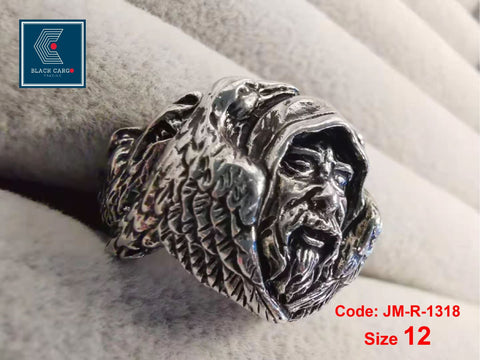 Men's Ring Norse Mythology Vintage Style Viking Wolf Amulet Jewellery Size 12